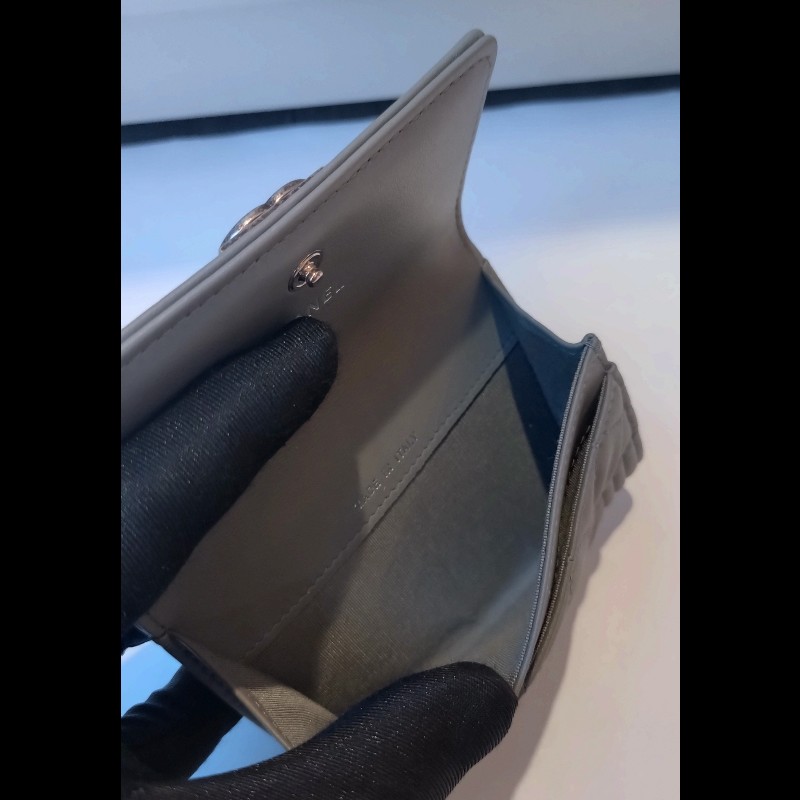 Chanel 灰皮Boy下蓋卡片零錢包-13