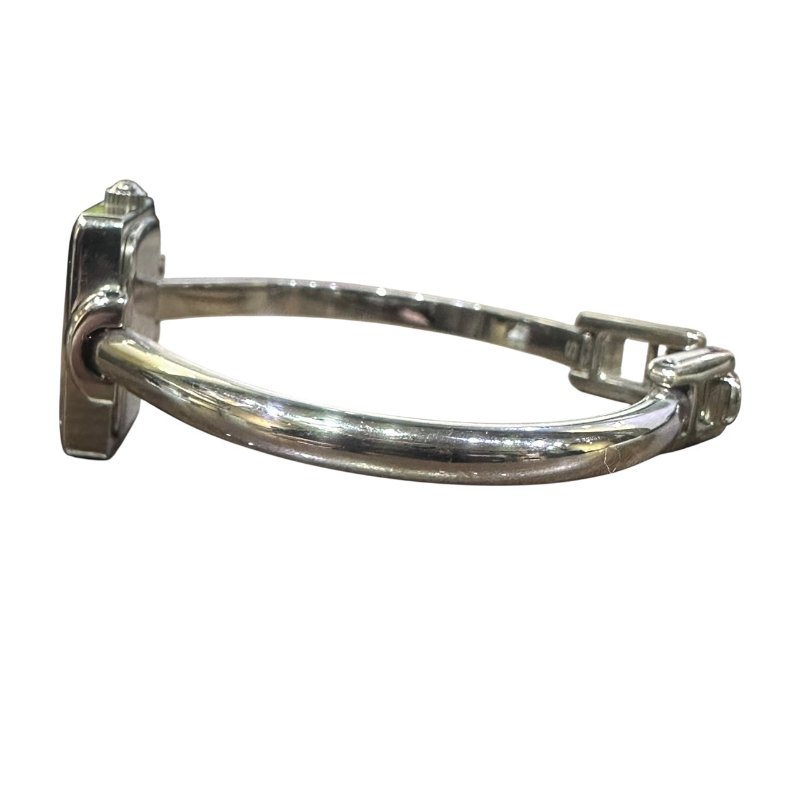 【美收精品】Gucci銀色方型簡約灰色經典腕錶 4-944-6