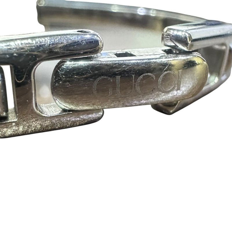 【美收精品】Gucci銀色方型簡約灰色經典腕錶 4-944-10