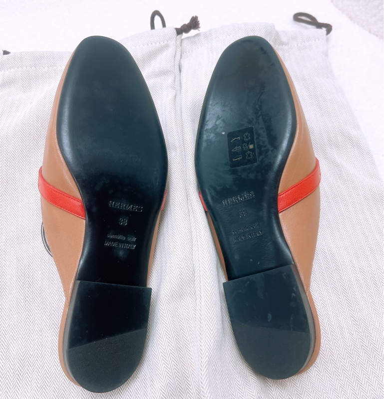 Hermes kelly oz mule 38碼 棕拼粉色-4