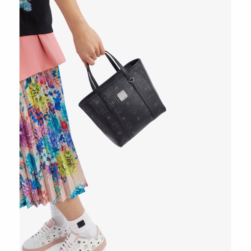 MCM 女士 黑色logo印花小號單肩包均碼 通用碼18.5 X 9.5 X 19 CM-4