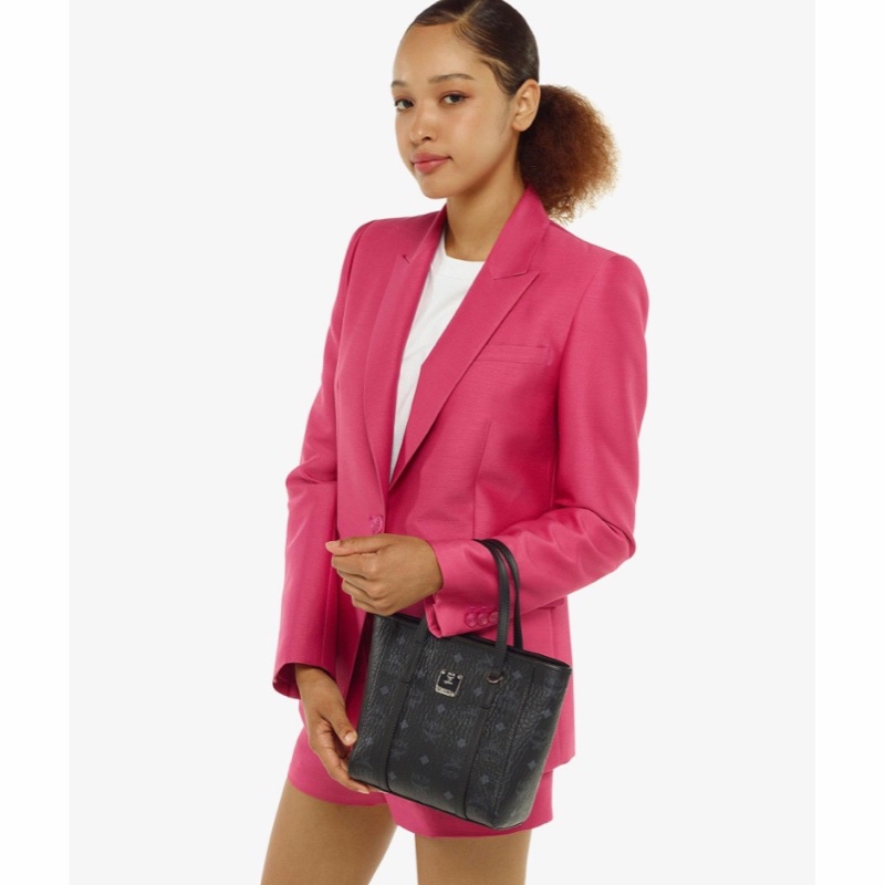 MCM 女士 黑色logo印花小號單肩包均碼 通用碼18.5 X 9.5 X 19 CM-5