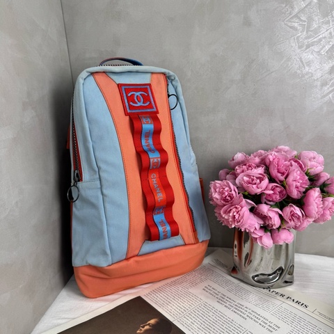 Chanel Sportline撞色雙肩包 vintage 二手 後背包 手提