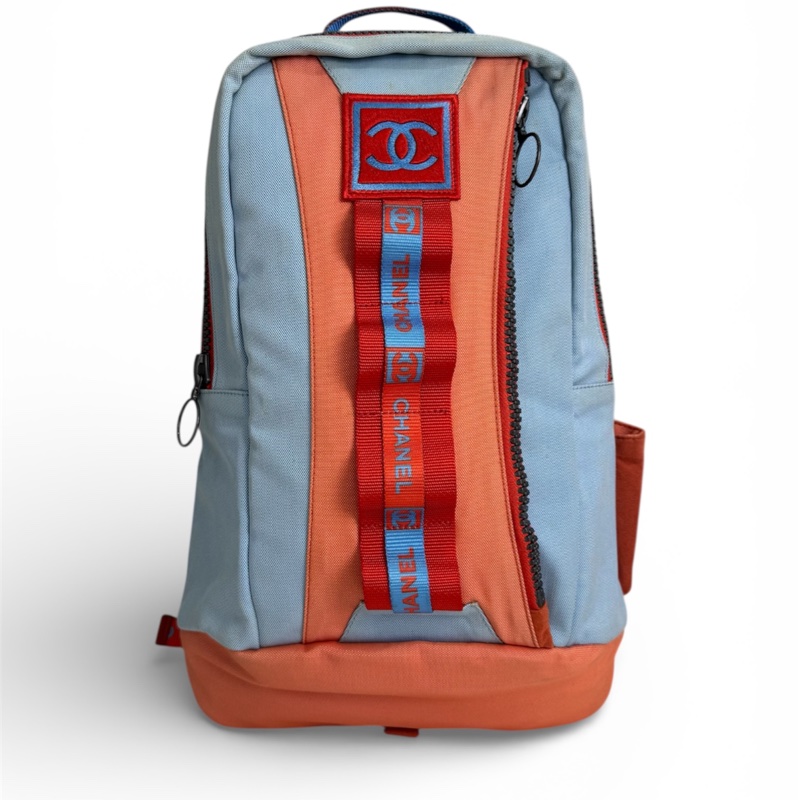 Chanel Sportline撞色雙肩包 vintage 二手 後背包 手提-3