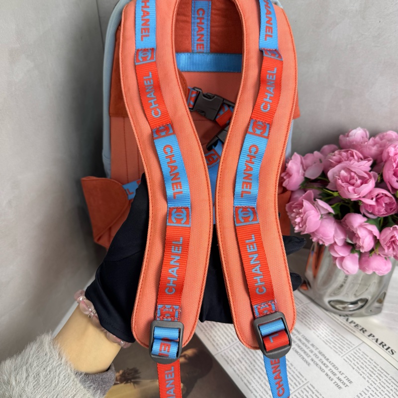 Chanel Sportline撞色雙肩包 vintage 二手 後背包 手提-12