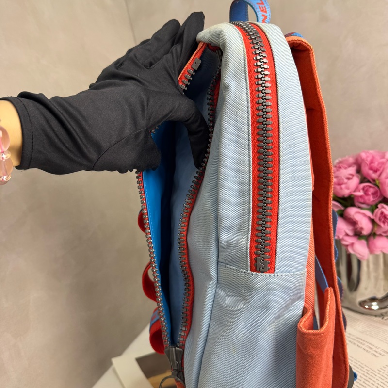 Chanel Sportline撞色雙肩包 vintage 二手 後背包 手提-14