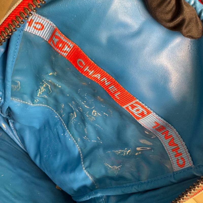 Chanel Sportline撞色雙肩包 vintage 二手 後背包 手提-18