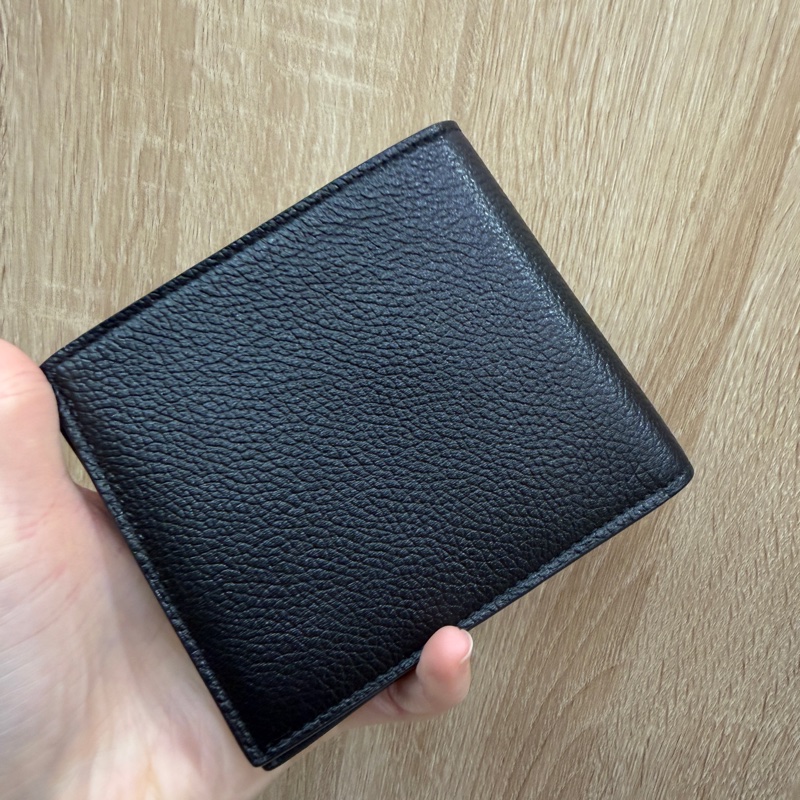 Balenciaga 黑小牛皮對開8卡短夾-5