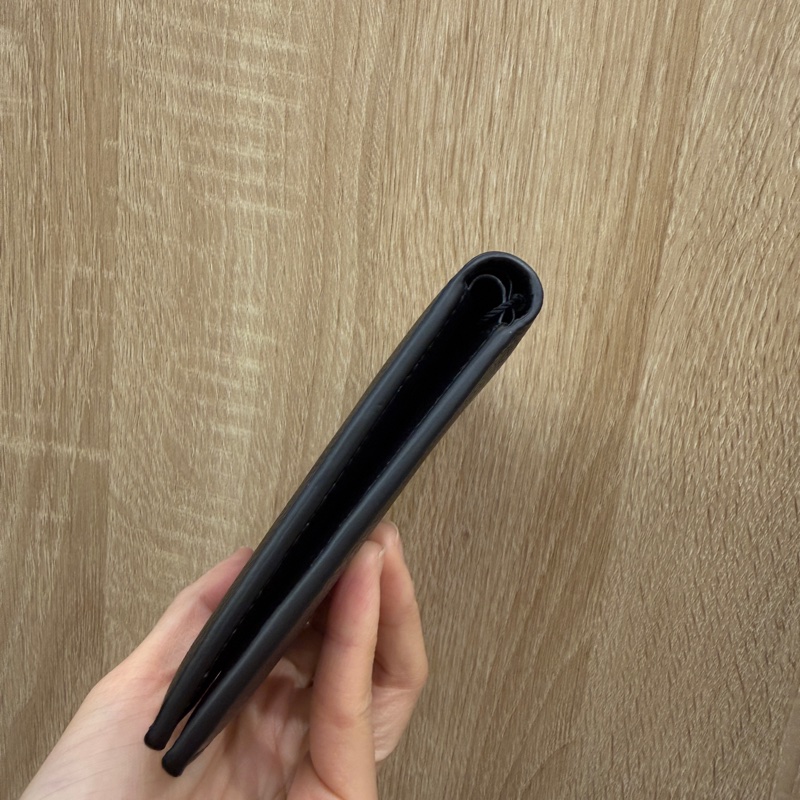 Balenciaga 黑小牛皮對開8卡短夾-6