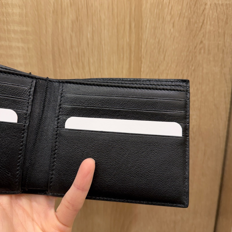 Balenciaga 黑小牛皮對開8卡短夾-10