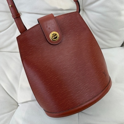 Louis Vuitton LV Epi 水波紋 焦糖色 單肩包 中古