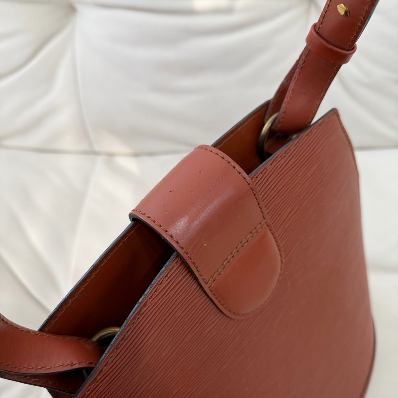 Louis Vuitton LV Epi 水波紋 焦糖色 單肩包 中古-7
