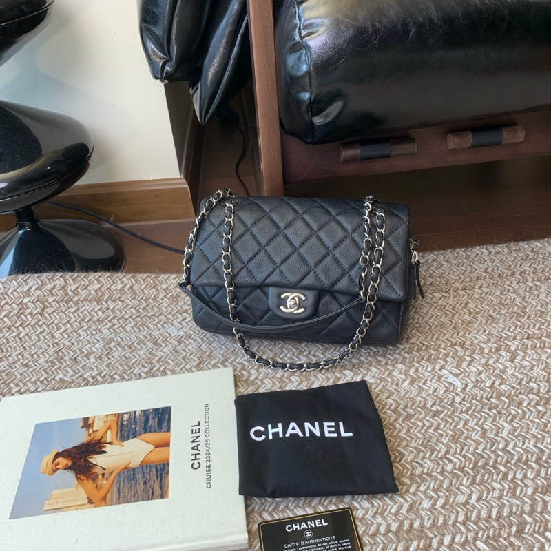Chanel黑銀Easy Flap-0