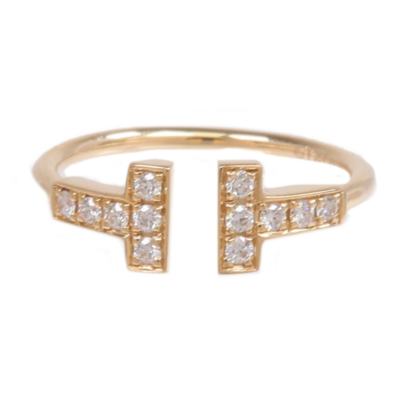 TIFFANY＆CO 18K玫瑰金T Wire Diamond Ring戒指US#6.25-1