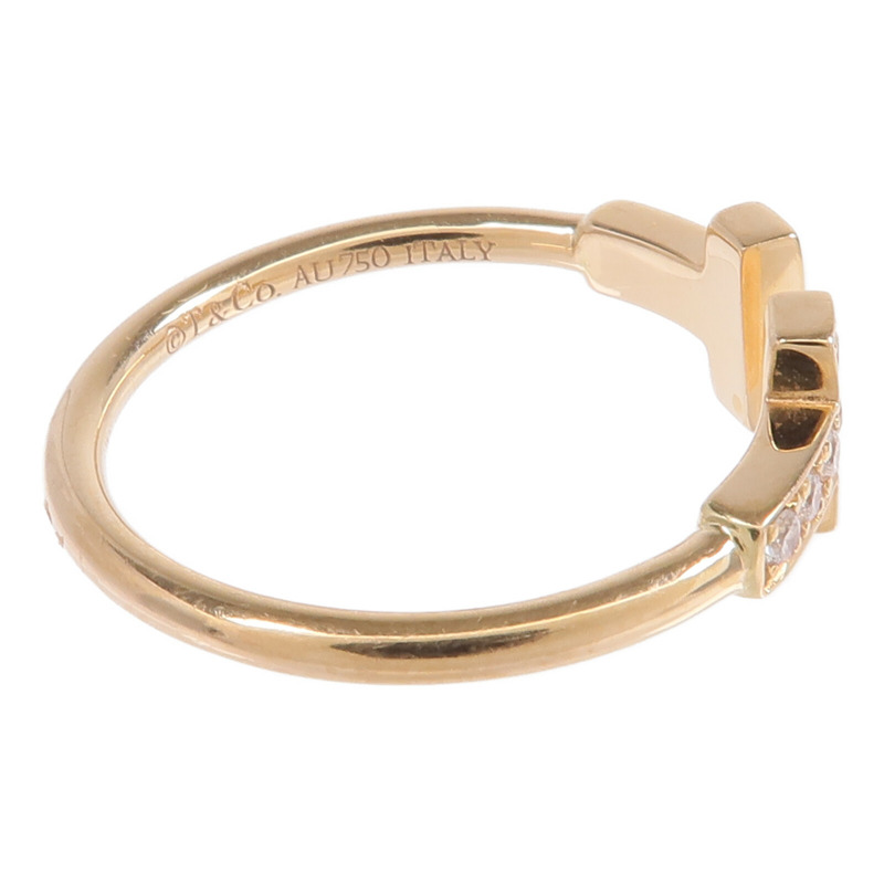 TIFFANY＆CO 18K玫瑰金T Wire Diamond Ring戒指US#6.25-4