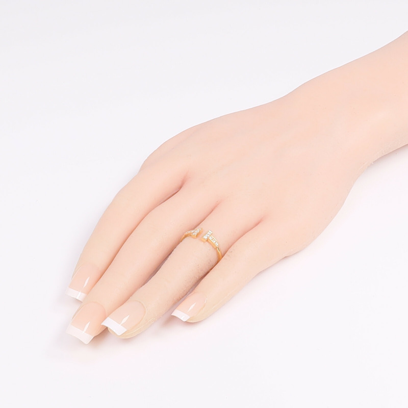 TIFFANY＆CO 18K玫瑰金T Wire Diamond Ring戒指US#6.25-6