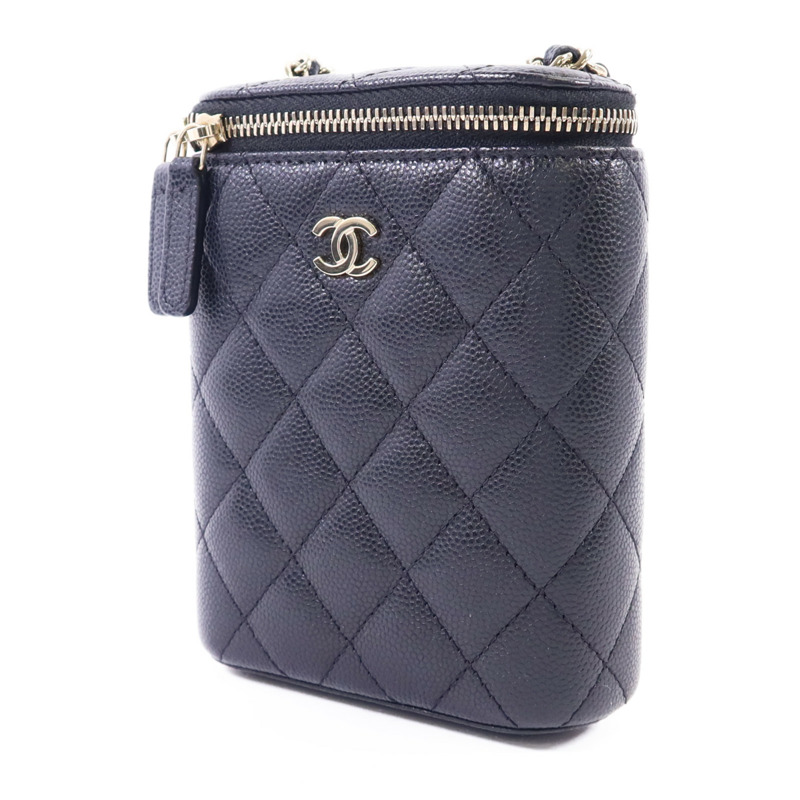 CHANEL 牛皮皮革Chain Shoulder金扣鏈帶肩背袋-2