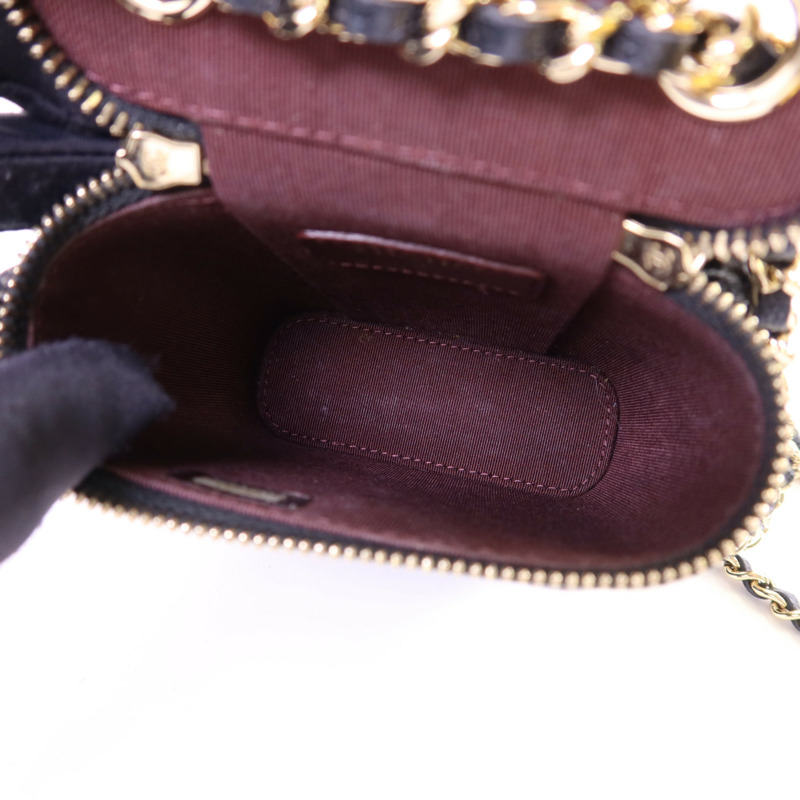 CHANEL 牛皮皮革Chain Shoulder金扣鏈帶肩背袋-5