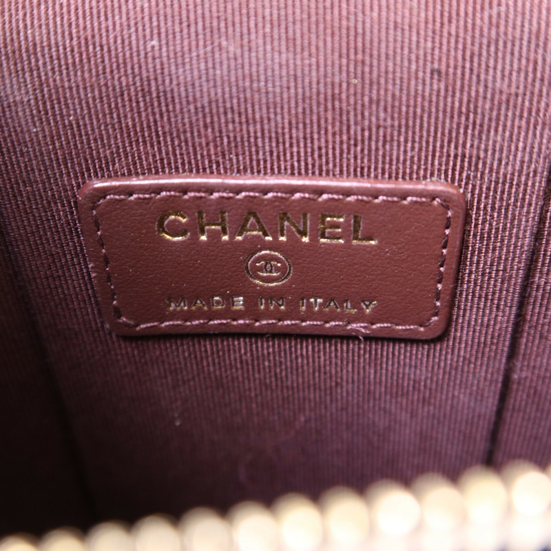 CHANEL 牛皮皮革Chain Shoulder金扣鏈帶肩背袋-6