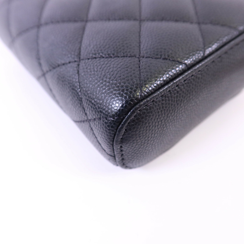 CHANEL 牛皮皮革Chain Shoulder金扣鏈帶肩背袋-11