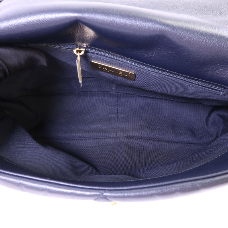 CHANEL 羊皮皮革Chanel 19 Large金扣手挽肩背兩用袋-4