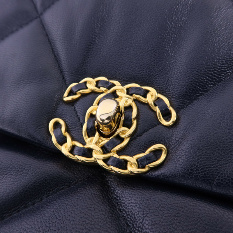 CHANEL 羊皮皮革Chanel 19 Large金扣手挽肩背兩用袋-10