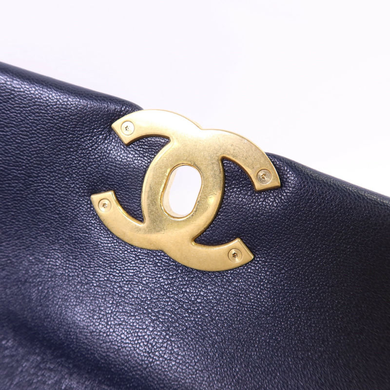 CHANEL 羊皮皮革Chanel 19 Large金扣手挽肩背兩用袋-11