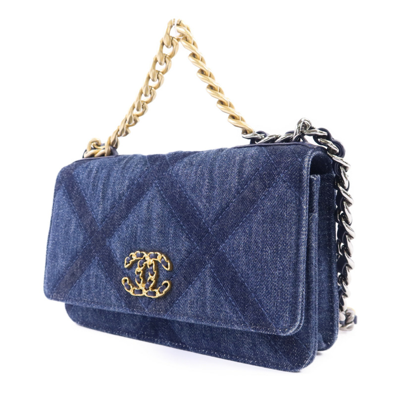 CHANEL 牛仔布WOC Wallet On Chain手挽肩背兩用袋-2