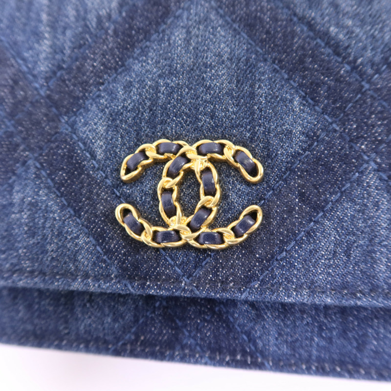 CHANEL 牛仔布WOC Wallet On Chain手挽肩背兩用袋-10