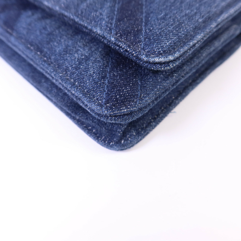 CHANEL 牛仔布WOC Wallet On Chain手挽肩背兩用袋-11