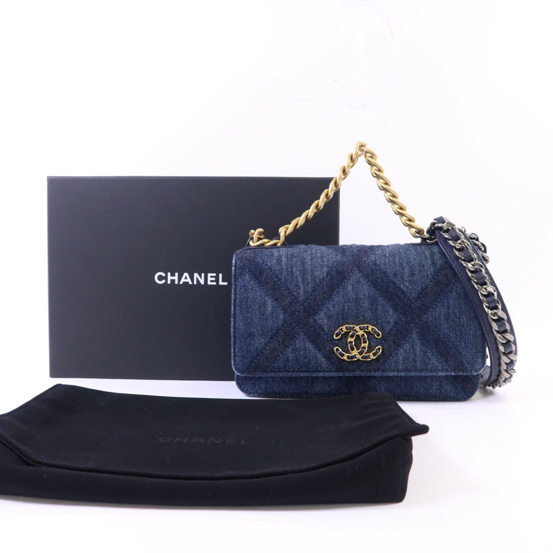 CHANEL 牛仔布WOC Wallet On Chain手挽肩背兩用袋-18