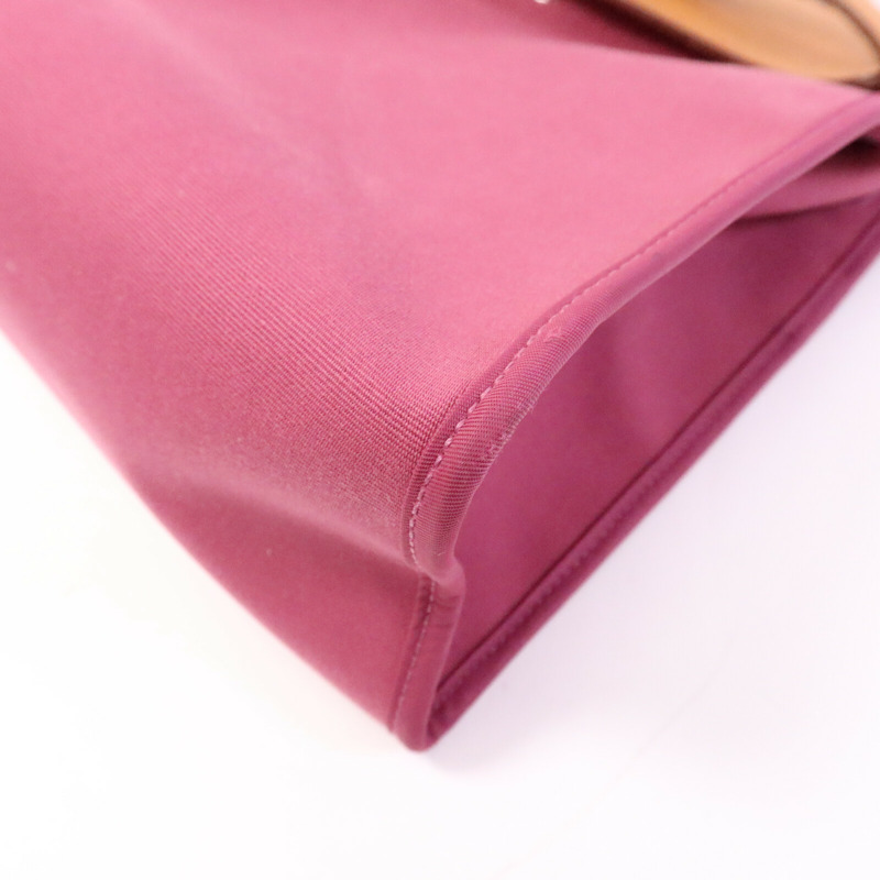 HERMES 帆布Herbag PM銀扣手挽肩背兩用袋Rose Purple-12