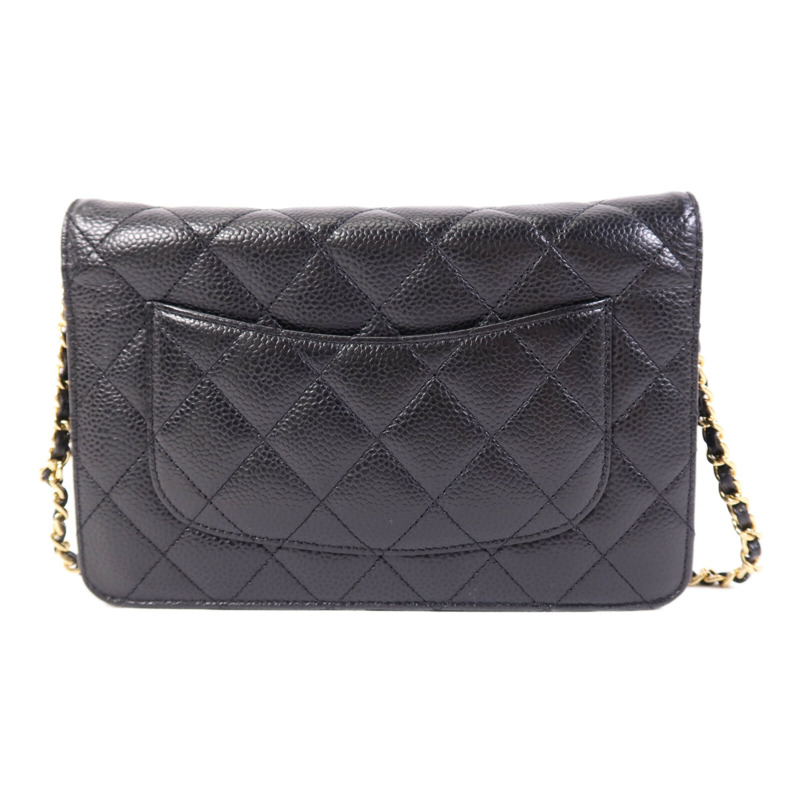 CHANEL 牛皮皮革WOC Wallet On Chain金扣鏈帶肩背袋-1