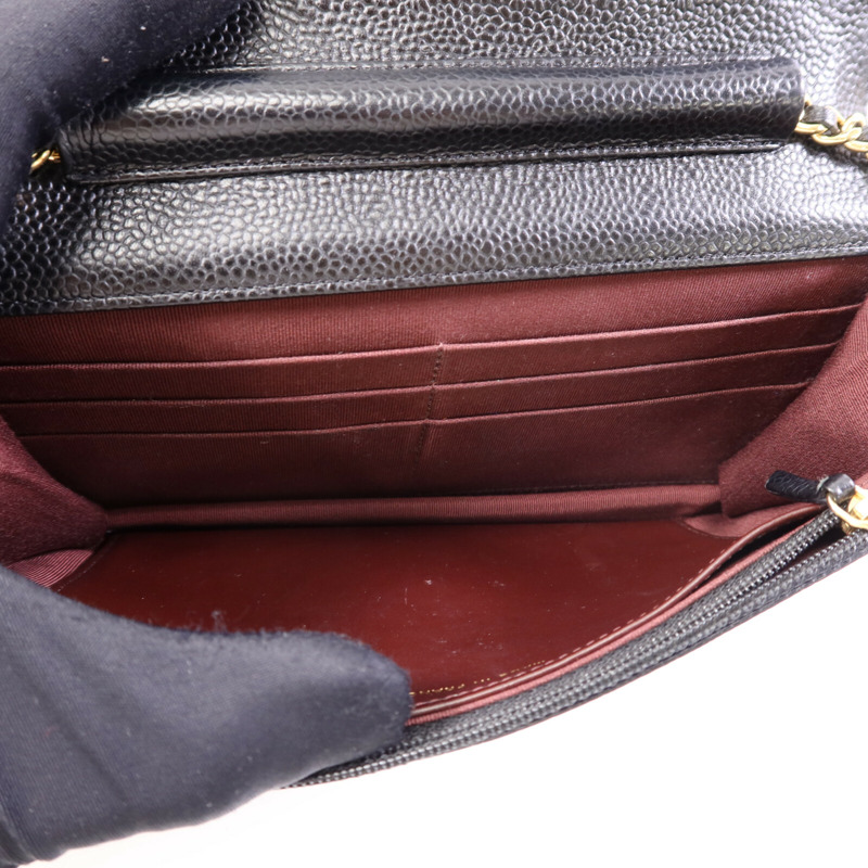 CHANEL 牛皮皮革WOC Wallet On Chain金扣鏈帶肩背袋-4