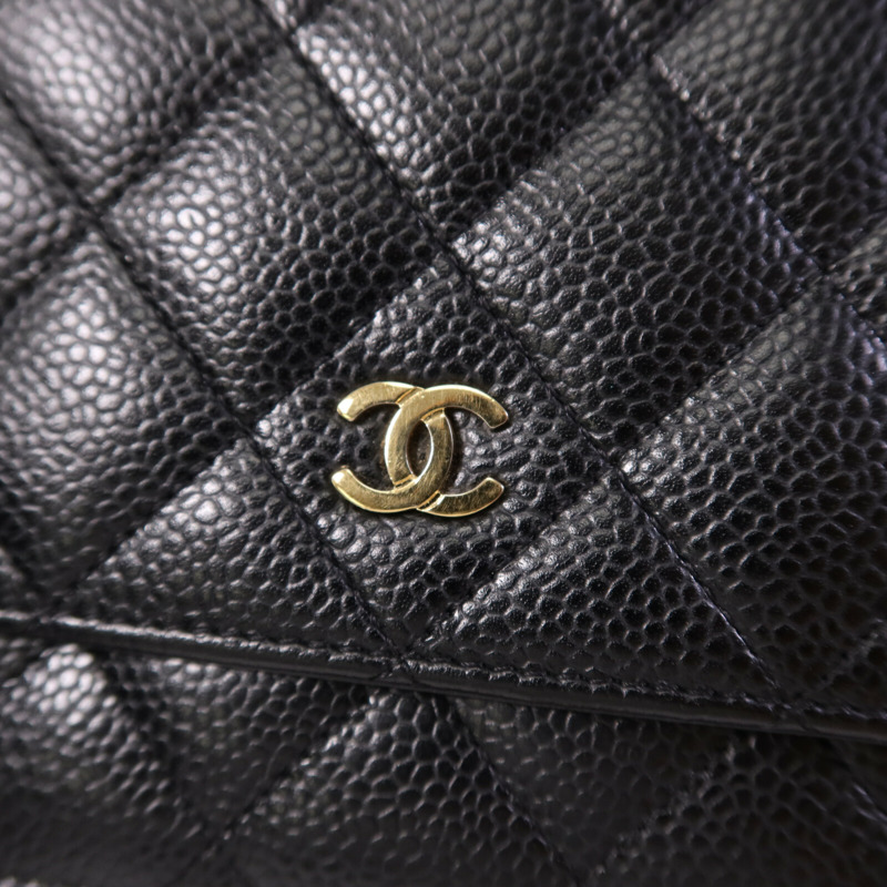 CHANEL 牛皮皮革WOC Wallet On Chain金扣鏈帶肩背袋-6