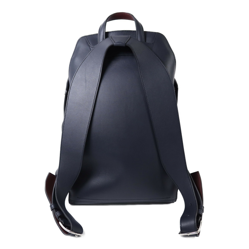 HERMES Evercolor皮革Cityback銀扣背包Blue/Red-1