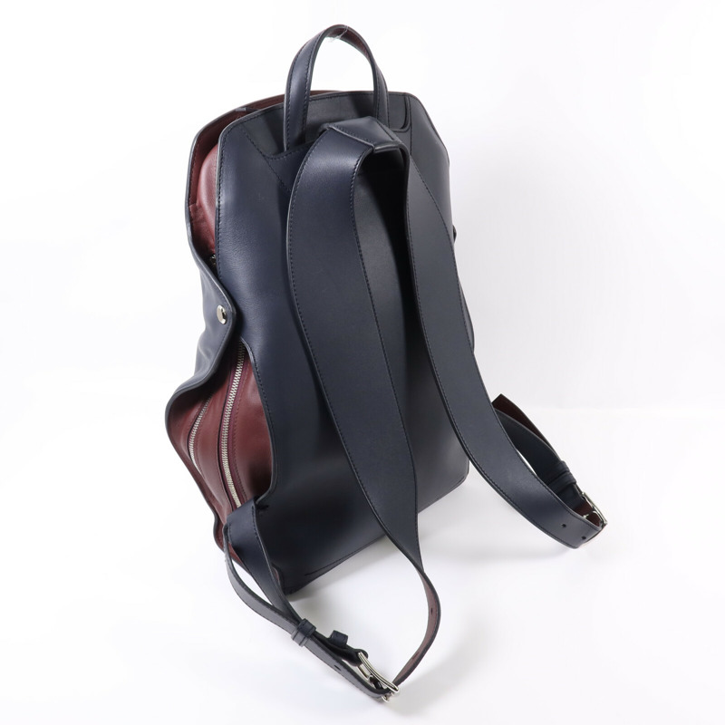 HERMES Evercolor皮革Cityback銀扣背包Blue/Red-8