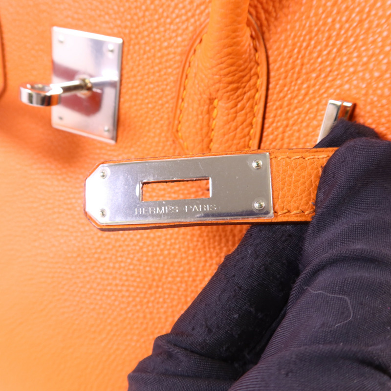 HERMES Togo皮革Birkin 30銀扣手挽袋-8