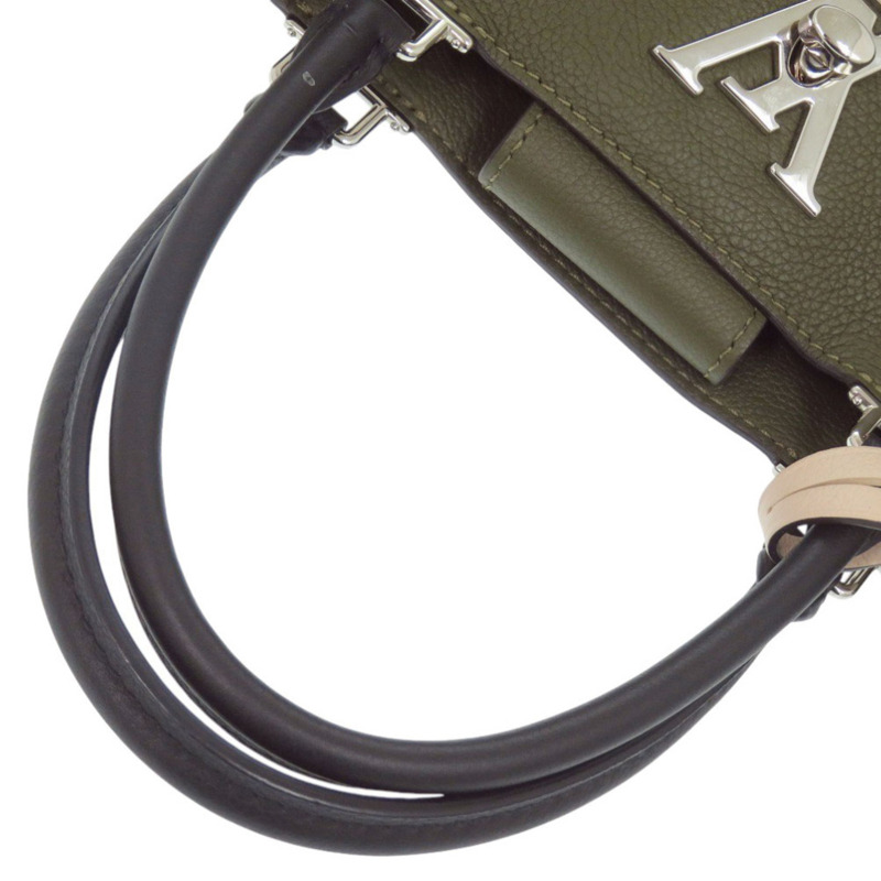 路易威登 Lock Me Day M55325 卡其黑色皮革手提包 LV 0935，成色極佳-8