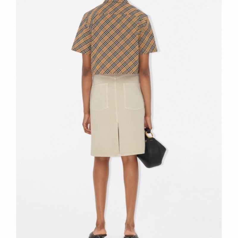 Burberry 女士 短款格紋棉質襯衫UK-2 UK-4 UK-6 UK-8 UK-10-1
