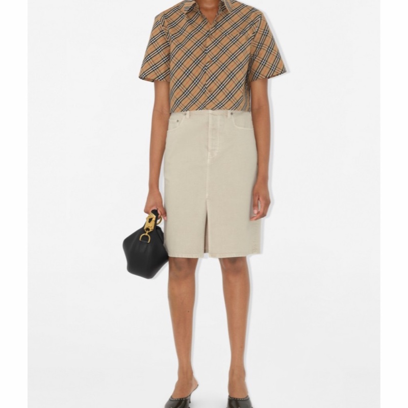 Burberry 女士 短款格紋棉質襯衫UK-2 UK-4 UK-6 UK-8 UK-10-2