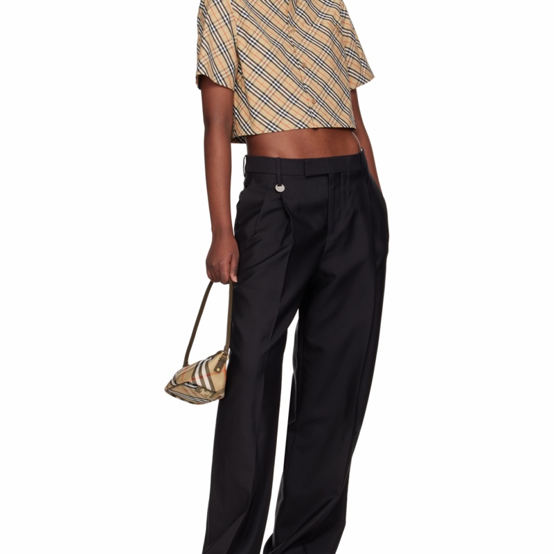 Burberry 女士 短款格紋棉質襯衫UK-2 UK-4 UK-6 UK-8 UK-10-4