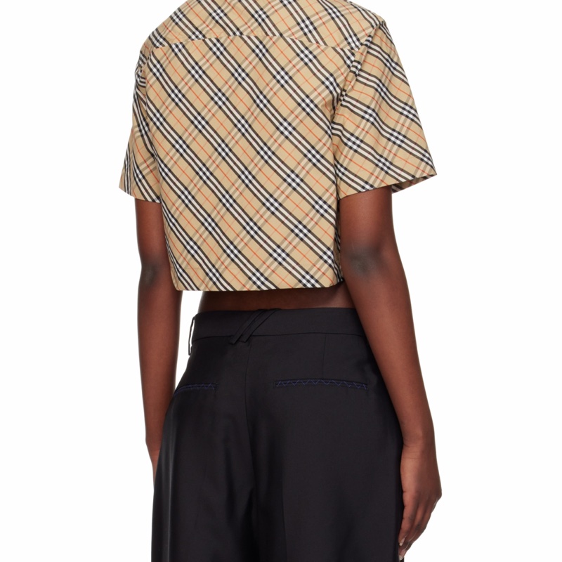 Burberry 女士 短款格紋棉質襯衫UK-2 UK-4 UK-6 UK-8 UK-10-5