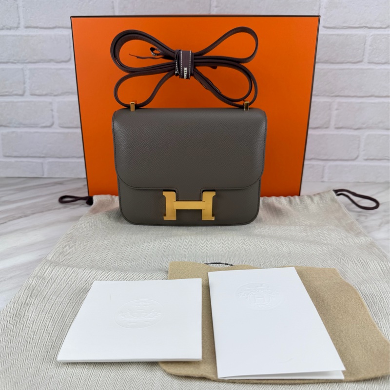 愛馬仕 Hermès mini Constance 19 康康 錫器灰金釦 EP皮-0