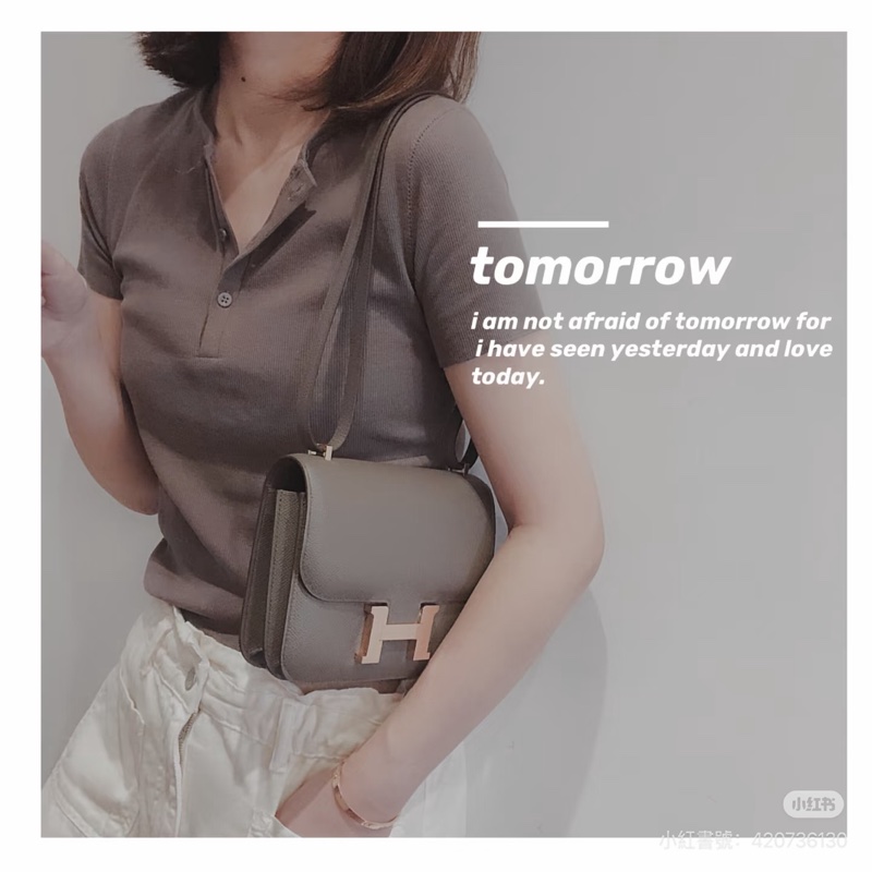 愛馬仕 Hermès mini Constance 19 康康 錫器灰金釦 EP皮-1