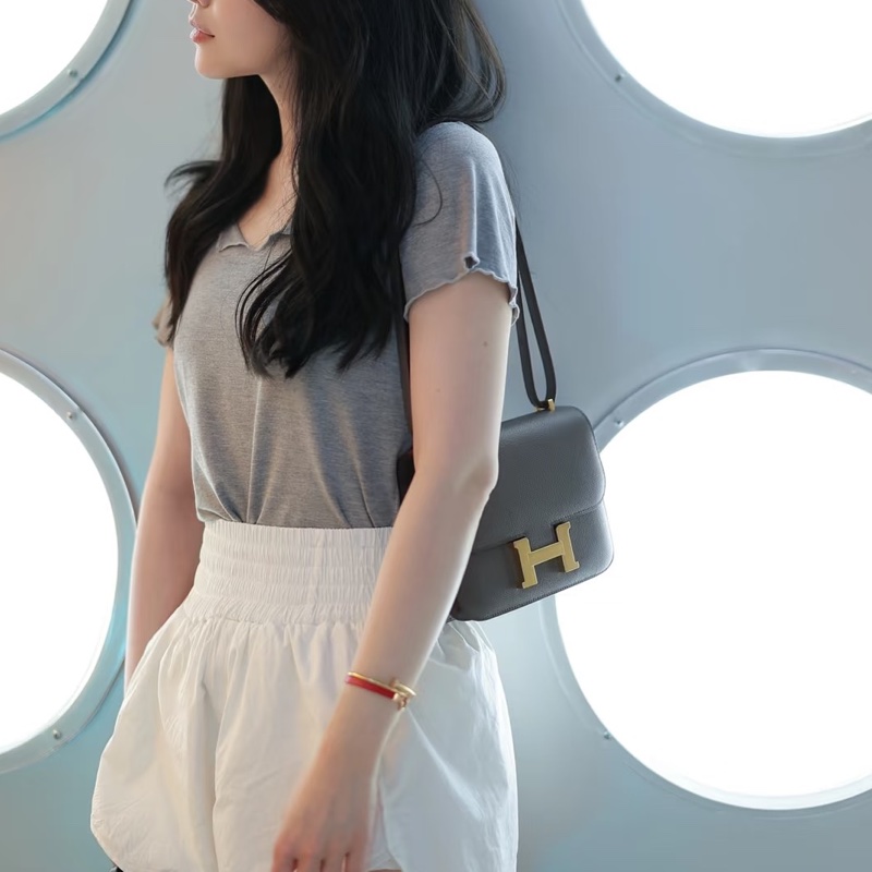 愛馬仕 Hermès mini Constance 19 康康 錫器灰金釦 EP皮-4