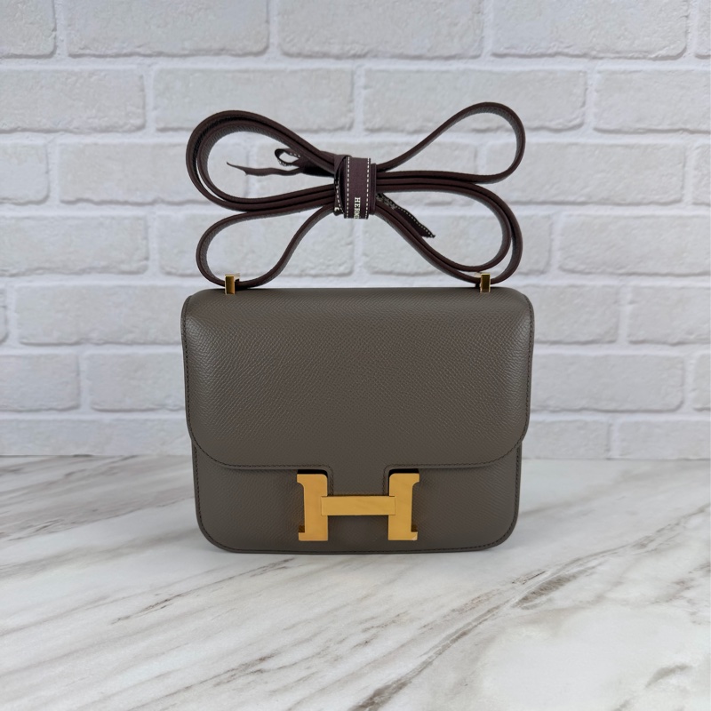 愛馬仕 Hermès mini Constance 19 康康 錫器灰金釦 EP皮-5