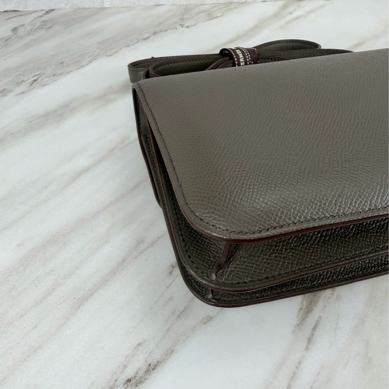 愛馬仕 Hermès mini Constance 19 康康 錫器灰金釦 EP皮-9