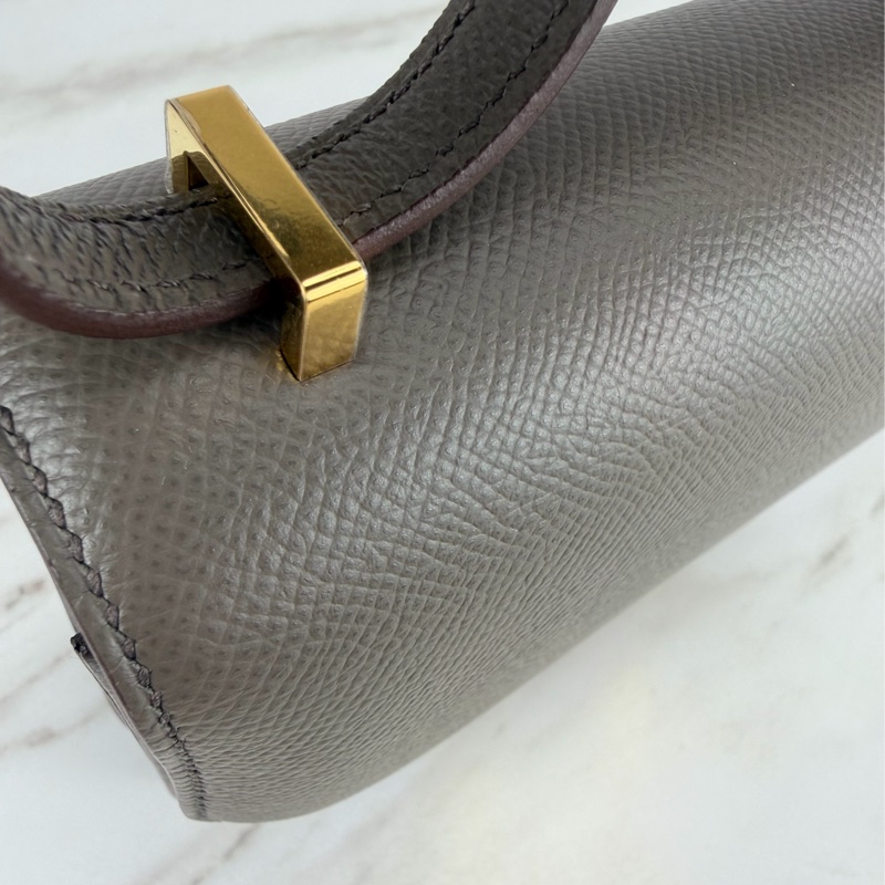 愛馬仕 Hermès mini Constance 19 康康 錫器灰金釦 EP皮-20