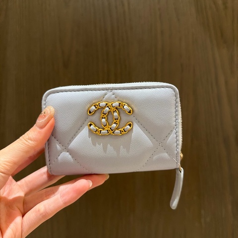 Chanel 卡包 霧霾藍色